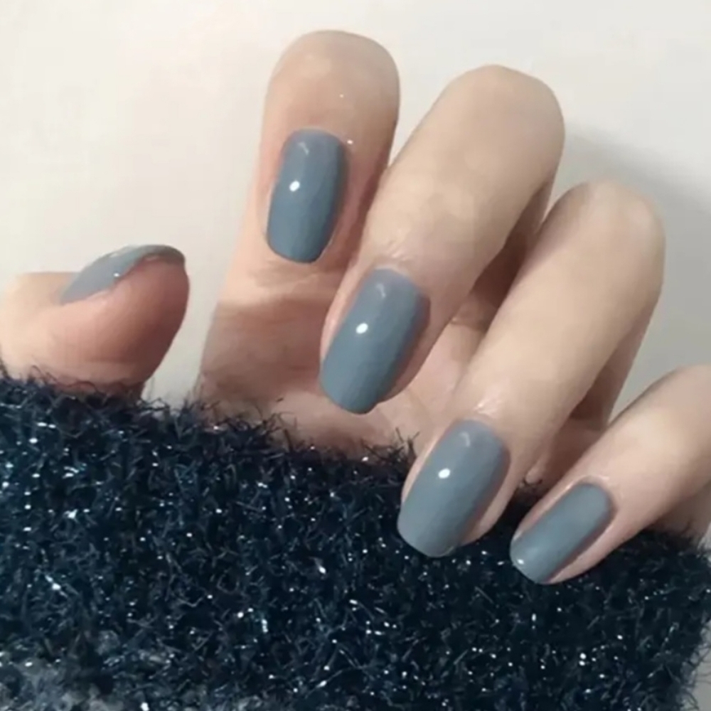 2/$16 Haze Blue Gray Press On Nails